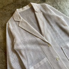 画像3: WHITE COLOR MESH DESIGN TAILORED JACKET / Ladies M (3)