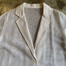 画像8: WHITE COLOR MESH DESIGN TAILORED JACKET / Ladies M (8)