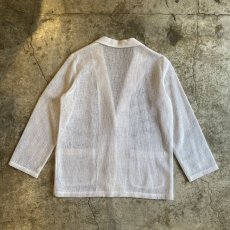 画像2: WHITE COLOR MESH DESIGN TAILORED JACKET / Ladies M (2)