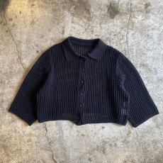 画像1: BLACK COLOR MESH DESIGN CARDIGAN / Ladies M (1)