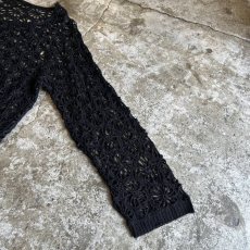 画像7: BLACK COLOR CROCHET DESIGN KNIT L/S TOPS / Ladies M (7)