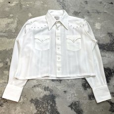 画像1: STUDS DECORATIVE SHORT LENGTH WESTERN L/S SHIRT / Mens L (1)