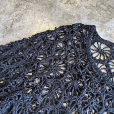 画像9: BLACK COLOR CROCHET DESIGN KNIT L/S TOPS / Ladies M (9)