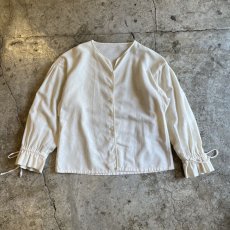 画像1: OLD EURO VOLUME SLEEVE GATHER DESIGN L/S SHIRT / Ladies M (1)