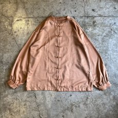 画像1: VOLUME SLEEVE DESIGN CHINA BUTTON L/S SHIRT / Ladies L (1)