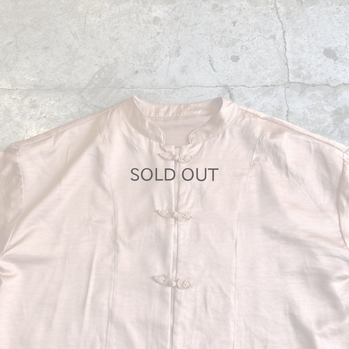 画像8: VOLUME SLEEVE DESIGN CHINA BUTTON L/S SHIRT / Ladies L (8)