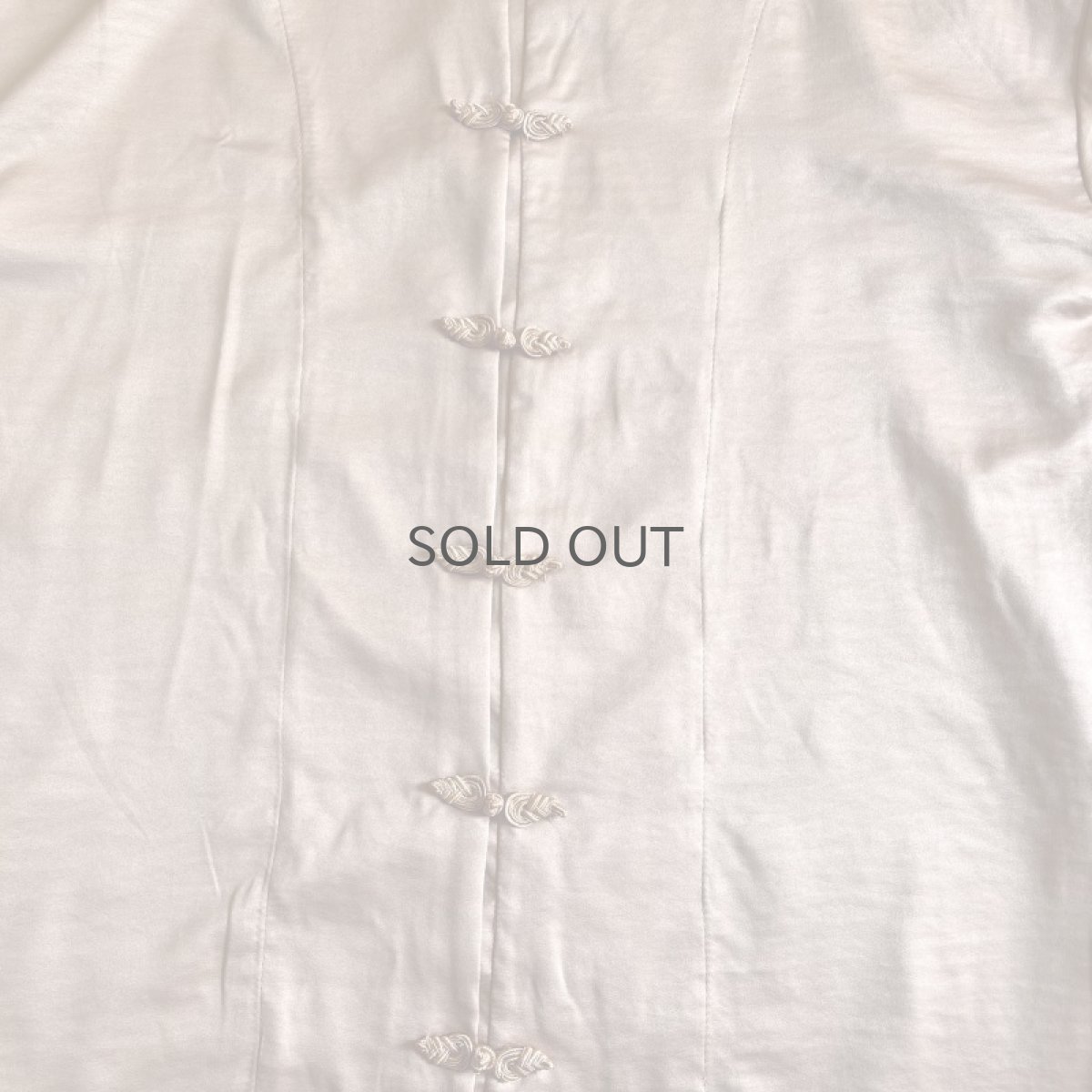 画像10: VOLUME SLEEVE DESIGN CHINA BUTTON L/S SHIRT / Ladies L (10)