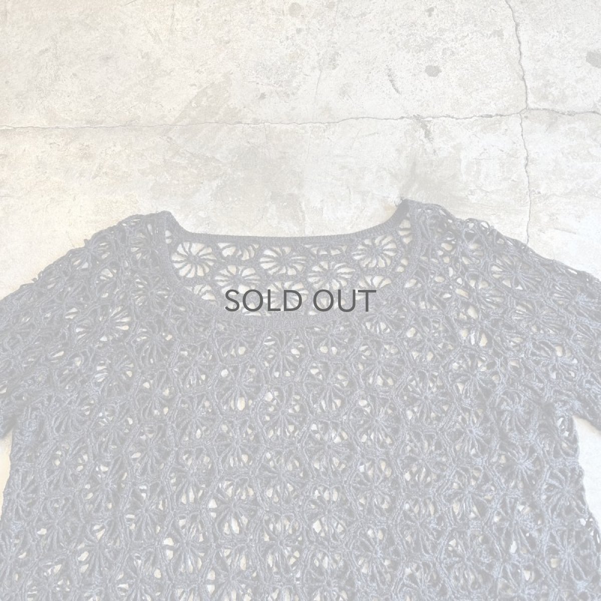 画像8: BLACK COLOR CROCHET DESIGN KNIT L/S TOPS / Ladies M (8)