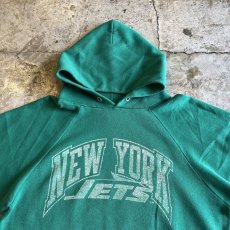 画像8: 80's【CHAMPION】"NEW YORK JETS" LOGO PRINTED DESIGN COLOR SWEAT HOODIE / Ladies M(XL) / MADE IN USA (8)