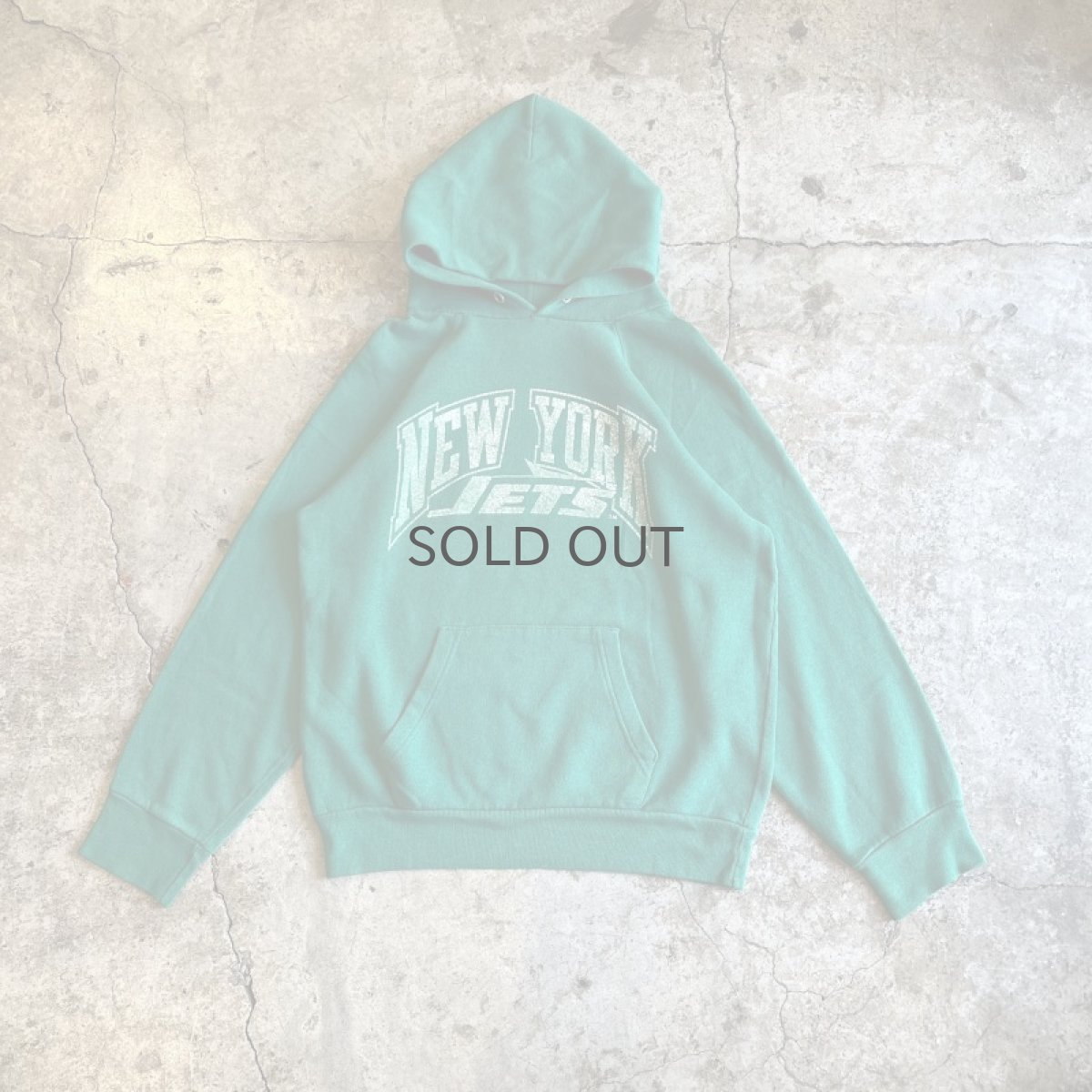 画像1: 80's【CHAMPION】"NEW YORK JETS" LOGO PRINTED DESIGN COLOR SWEAT HOODIE / Ladies M(XL) / MADE IN USA (1)