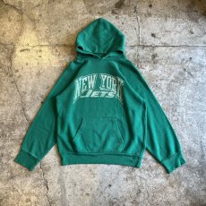 画像1: 80's【CHAMPION】"NEW YORK JETS" LOGO PRINTED DESIGN COLOR SWEAT HOODIE / Ladies M(XL) / MADE IN USA (1)