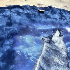 画像3: WOLF PRINTED TIE DYE PATTERN S/S TEE / Mens XL (3)