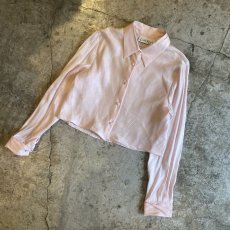 画像4: LUSTER PINK COLOR SHORT DESIGN L/S SHIRT / Ladies M (4)