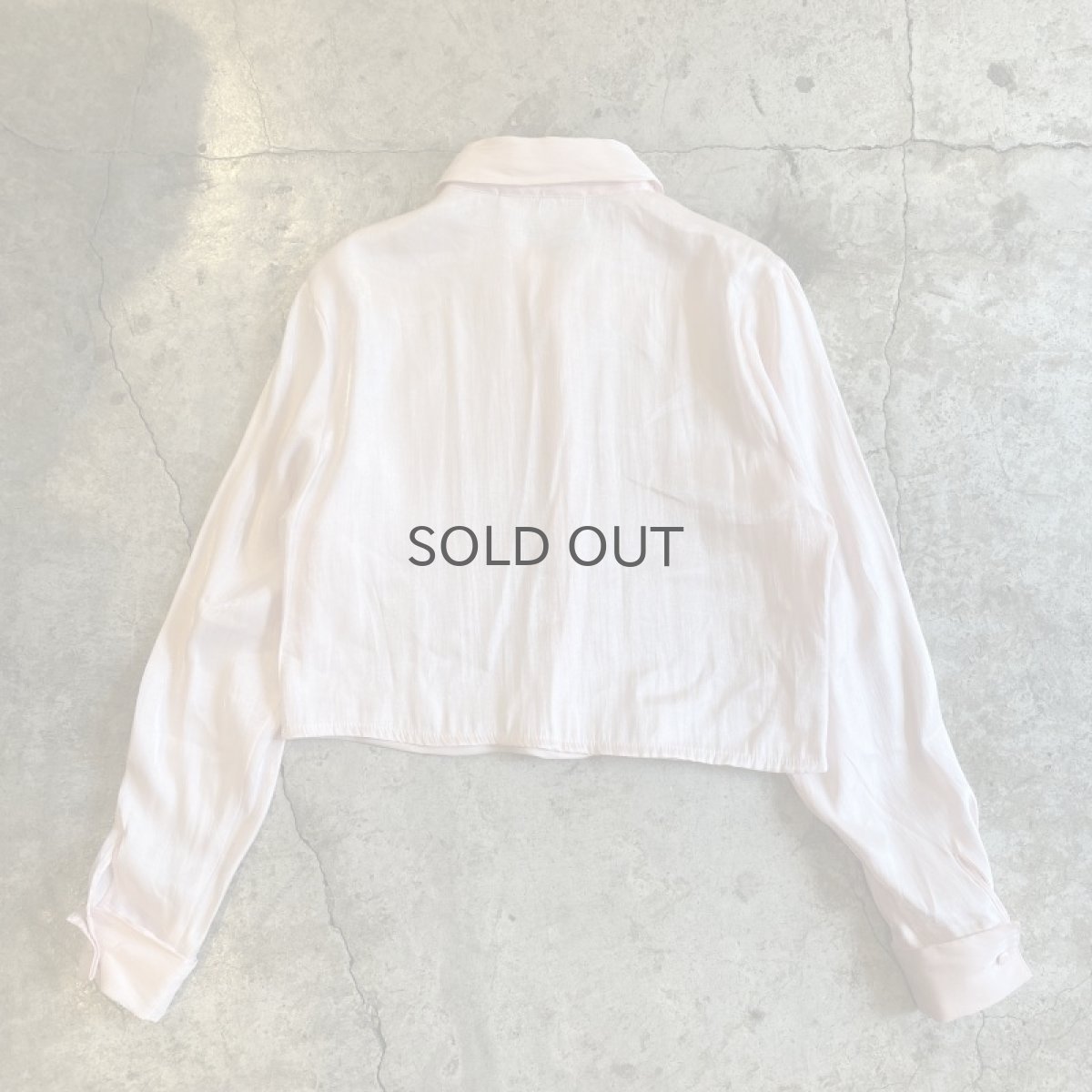 画像2: LUSTER PINK COLOR SHORT DESIGN L/S SHIRT / Ladies M (2)