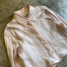 画像3: LUSTER PINK COLOR SHORT DESIGN L/S SHIRT / Ladies M (3)