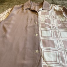 画像5: TWO FACE OPEN COLLAR DESIGN PATTERN L/S SHIRT / Ladies L (5)