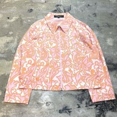 画像1: ALL OVER ARTISTIC PATTERN ZIP UP JACKET / Mens M / MADE IN ITALY (1)