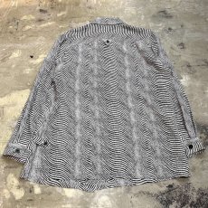 画像2: ALL OVER WAVE PATTERN L/S SHIRT / Mens M (2)