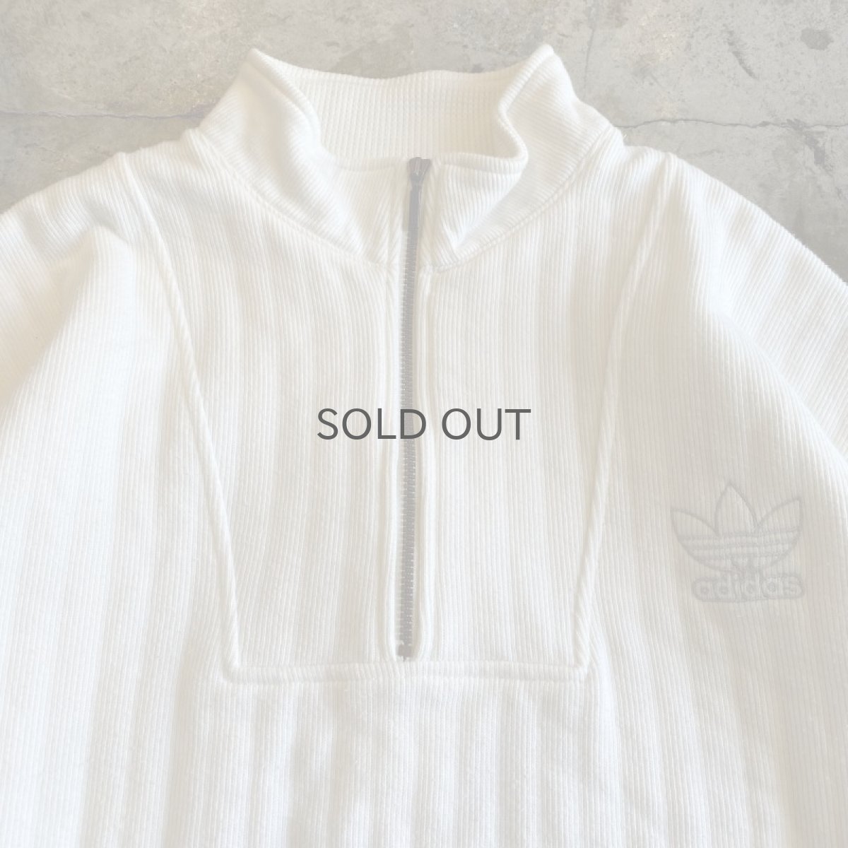 画像6: 【adidas】ONE POINT EMBROIDERY RIB THERMAL DESIGN HALF ZIP SWEAT / Ladies L (6)