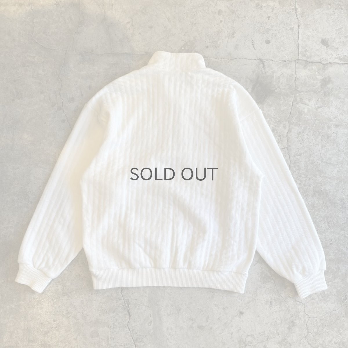 画像2: 【adidas】ONE POINT EMBROIDERY RIB THERMAL DESIGN HALF ZIP SWEAT / Ladies L (2)