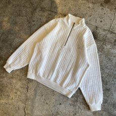 画像4: 【adidas】ONE POINT EMBROIDERY RIB THERMAL DESIGN HALF ZIP SWEAT / Ladies L (4)