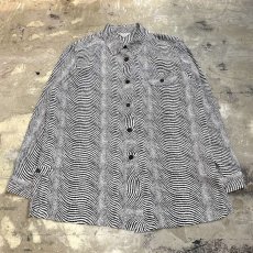 画像1: ALL OVER WAVE PATTERN L/S SHIRT / Mens M (1)