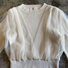 画像5: CROSS DESIGN TULLE LAYERED TOPS / Ladies M (5)