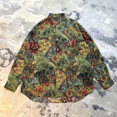 画像1: ALL OVER PATTERN ART GRAPHIC L/S SHIRT / Mens L (1)