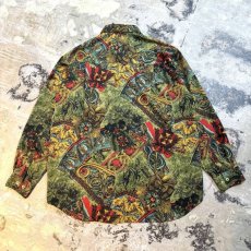 画像2: ALL OVER PATTERN ART GRAPHIC L/S SHIRT / Mens L (2)