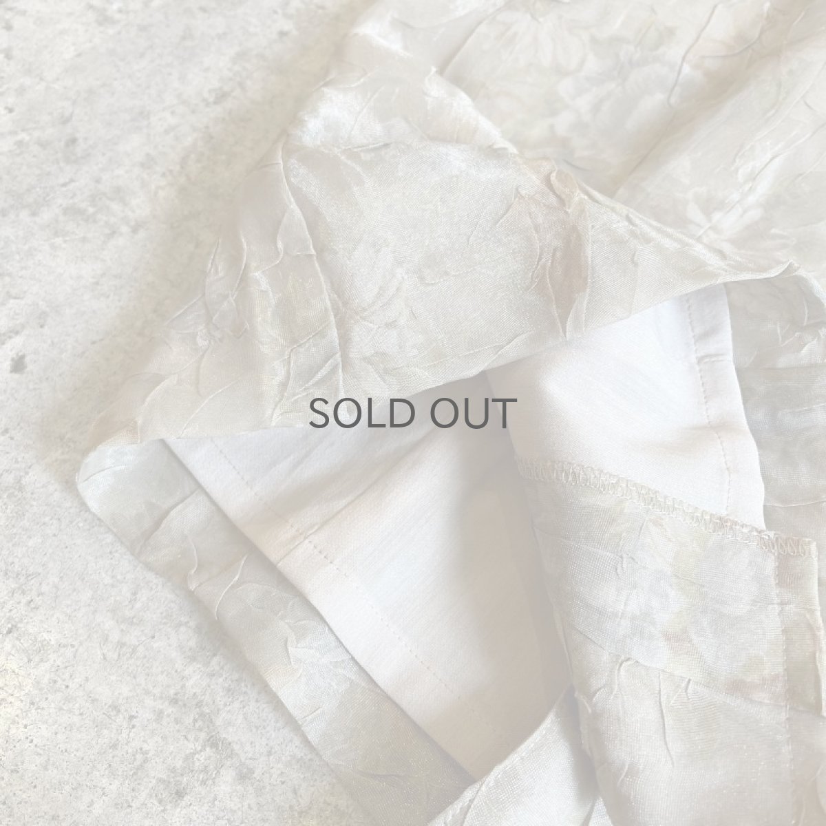 画像5: PALE TONE FLORAL PATTERN WASHER DESIGN SHEER L/S SHIRT / Ladies M (5)