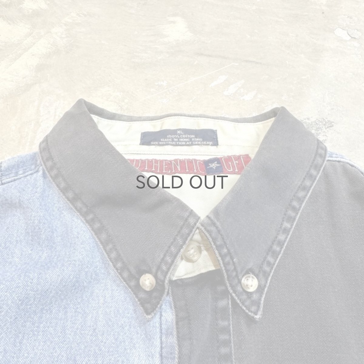 画像10: 90's BICOLOR SWITCHE DENIM B/D LONG SLEEVE SHIRT / Mens XL (10)