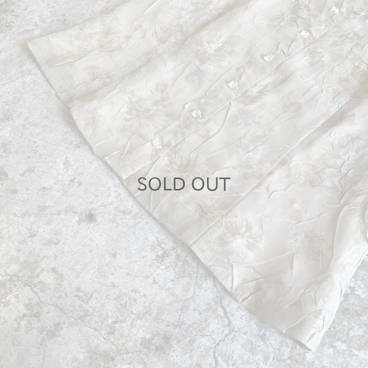 画像4: PALE TONE FLORAL PATTERN WASHER DESIGN SHEER L/S SHIRT / Ladies M (4)