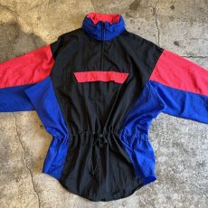 画像7: THREE COLOR DESIGN HALF ZIP UP NYLON ANORAK JACKET / Ladies L(M) (7)