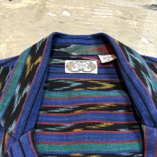 画像10: 80~90's NATIVE STRIPE PATTERN TAILORED JACKET / Mens M (10)