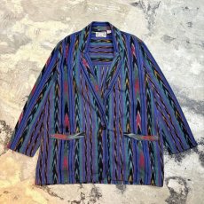 画像1: 80~90's NATIVE STRIPE PATTERN TAILORED JACKET / Mens M (1)