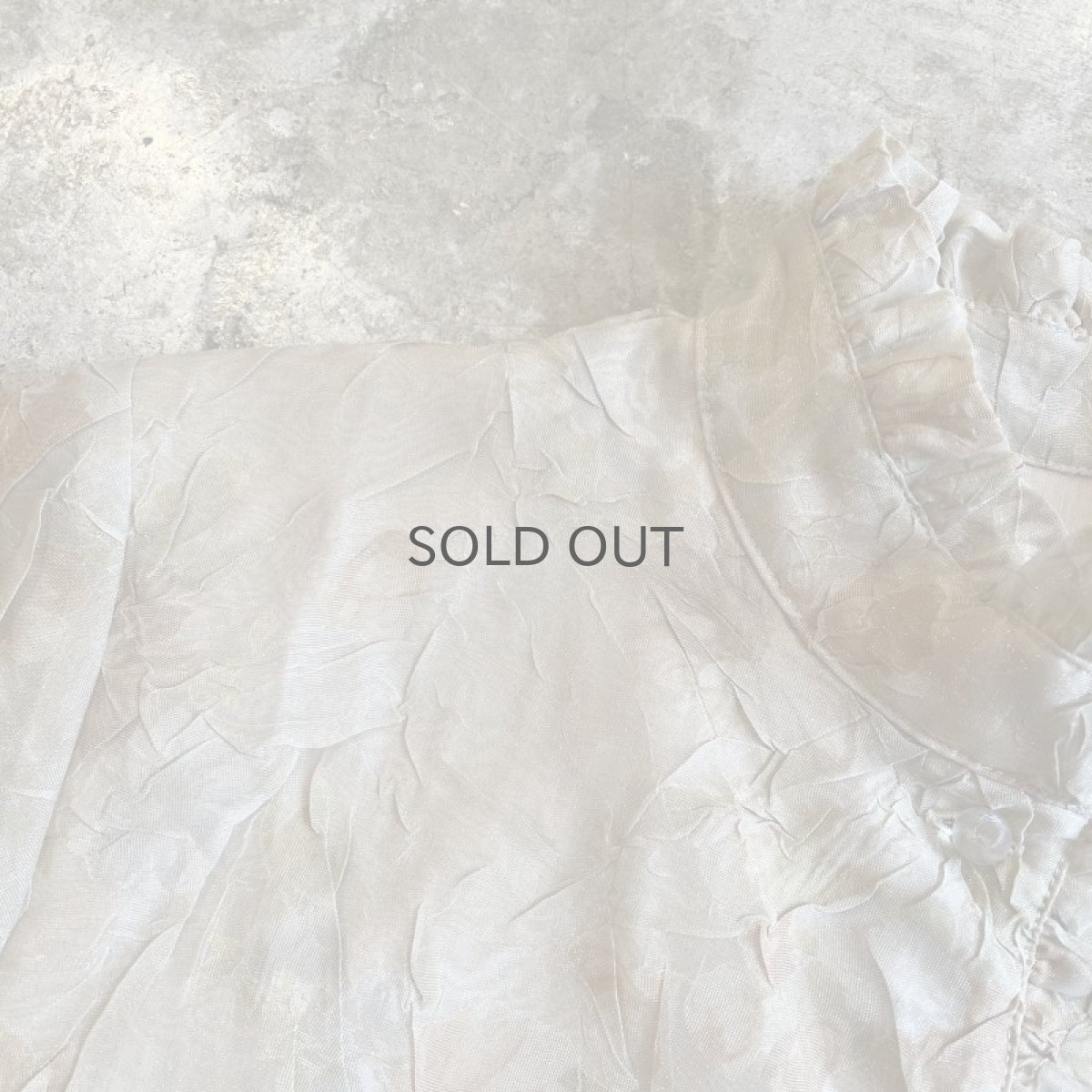 画像8: PALE TONE FLORAL PATTERN WASHER DESIGN SHEER L/S SHIRT / Ladies M (8)