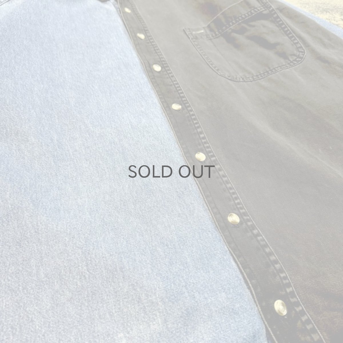 画像5: 90's BICOLOR SWITCHE DENIM B/D LONG SLEEVE SHIRT / Mens XL (5)
