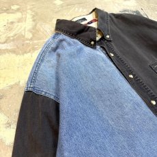 画像3: 90's BICOLOR SWITCHE DENIM B/D LONG SLEEVE SHIRT / Mens XL (3)