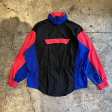画像1: THREE COLOR DESIGN HALF ZIP UP NYLON ANORAK JACKET / Ladies L(M) (1)