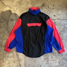 画像1: THREE COLOR DESIGN HALF ZIP UP NYLON ANORAK JACKET / Ladies L(M) (1)