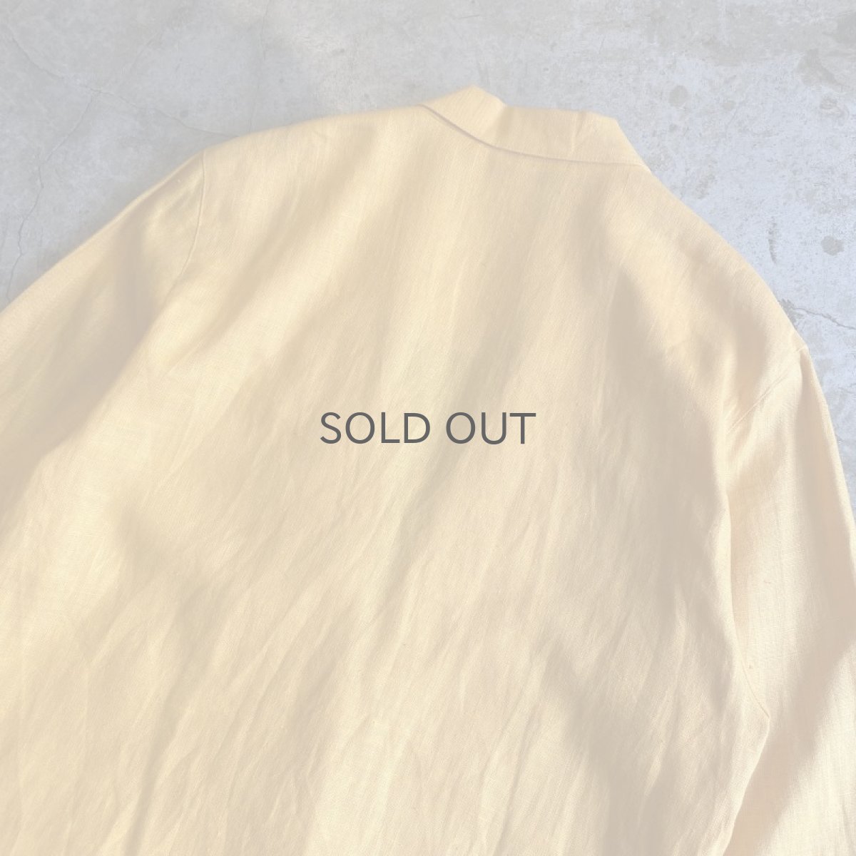 画像9: YELLOW COLOR LINEN OVER SIZE TAILORED JACKET / Ladies L (9)