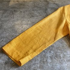 画像6: YELLOW COLOR LINEN OVER SIZE TAILORED JACKET / Ladies L (6)