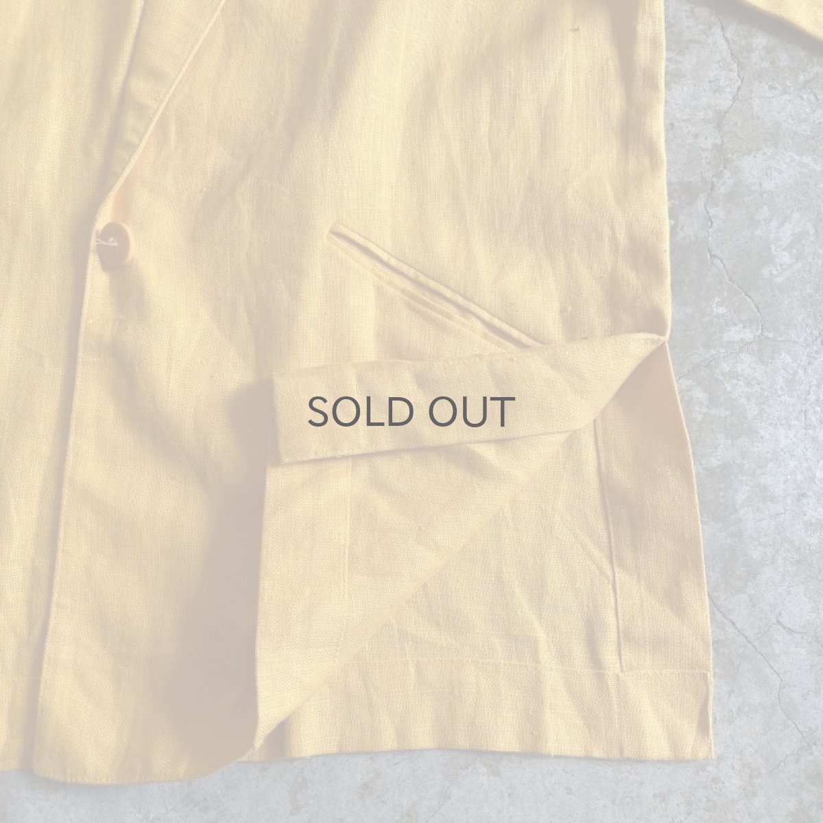 画像7: YELLOW COLOR LINEN OVER SIZE TAILORED JACKET / Ladies L (7)
