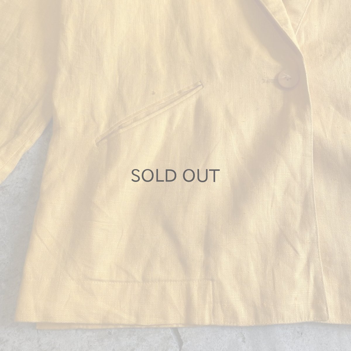 画像5: YELLOW COLOR LINEN OVER SIZE TAILORED JACKET / Ladies L (5)