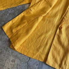 画像8: YELLOW COLOR LINEN OVER SIZE TAILORED JACKET / Ladies L (8)