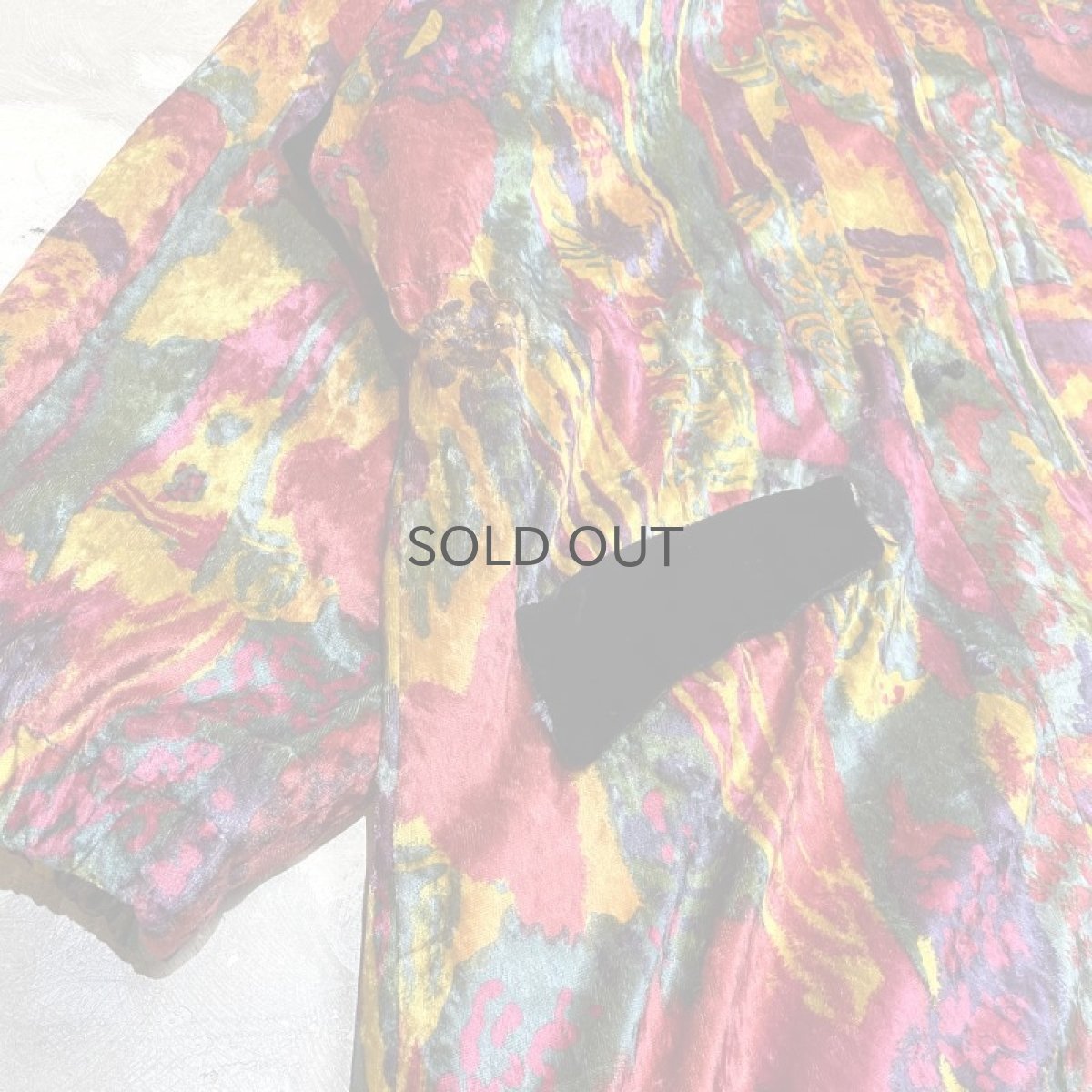 画像5: ALL OVER PATTERN ZIP UP VELOUR JACKET / Mens L (5)