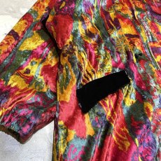 画像5: ALL OVER PATTERN ZIP UP VELOUR JACKET / Mens L (5)