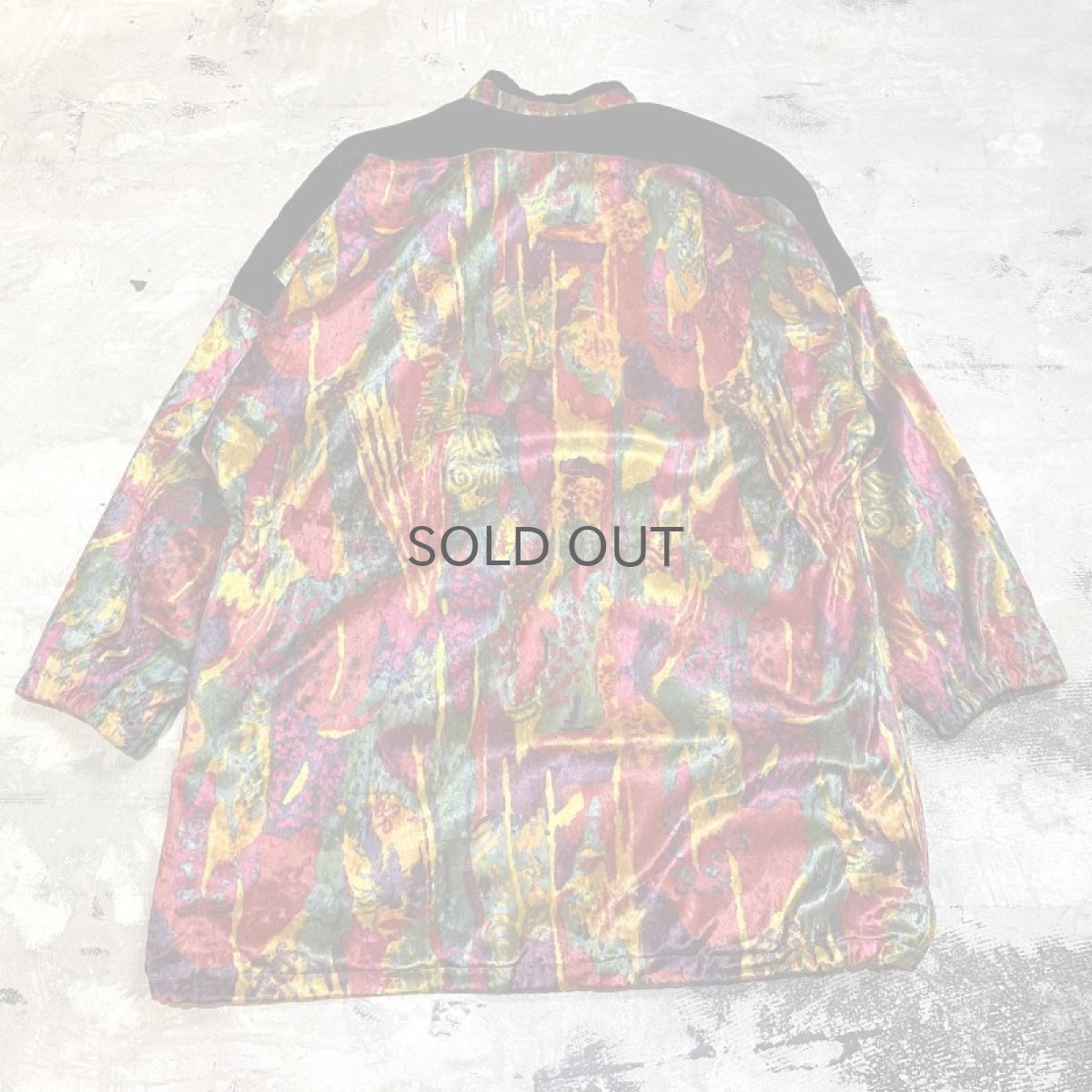 画像2: ALL OVER PATTERN ZIP UP VELOUR JACKET / Mens L (2)