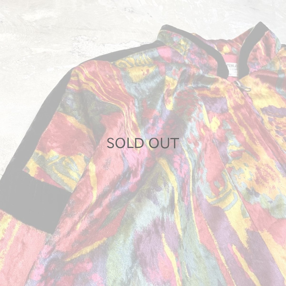 画像3: ALL OVER PATTERN ZIP UP VELOUR JACKET / Mens L (3)