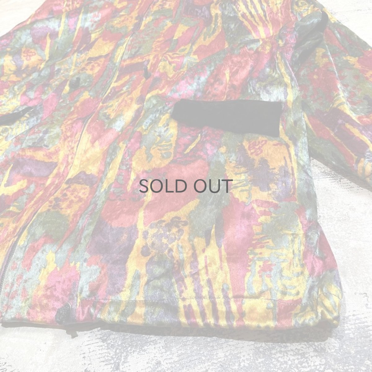 画像6: ALL OVER PATTERN ZIP UP VELOUR JACKET / Mens L (6)
